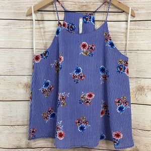 Women’s stripe spaghetti strap chiffon top